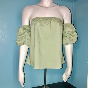 V.V. & S.• Green Strapless Crop Top (M) NWT!!